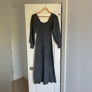 SOLD Zara square neck sweater dress. Grey. Size S. Never worn!
